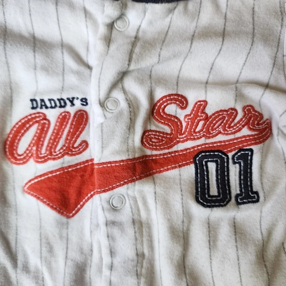 Carter's All star baseball baby footie sleeper pajama size 9 mo
